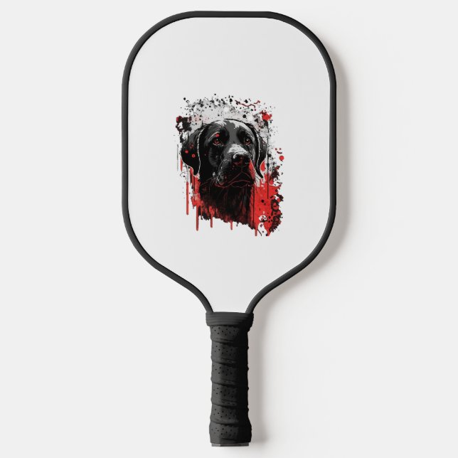labrador dog   pickleball paddle (Front)