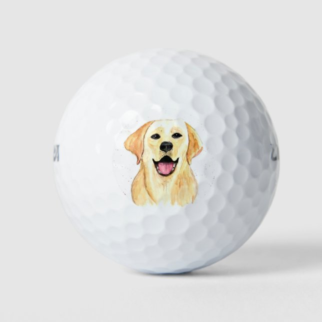 Labrador Dog Retriever Pet Cute Puppy   Golf Balls (Front)