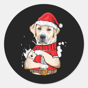 Labrador Dog Santa I Love Mum Tattoo Ugly Christma Classic Round Sticker