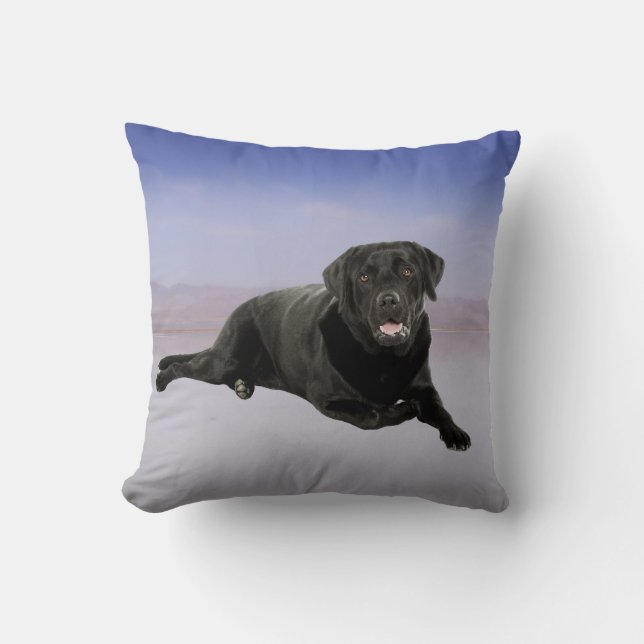 Labrador Dog Sitting on Beach Cushion (Front)