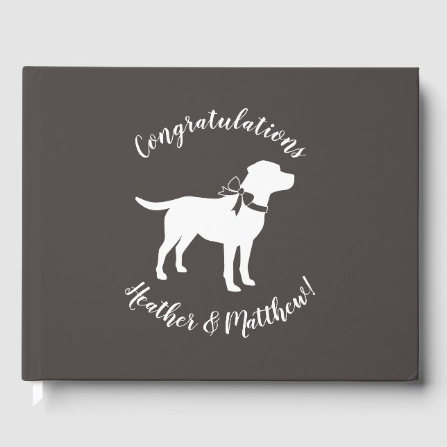 Labrador Dog Theme Baby Shower Gender Neutral Guest Book (Front)