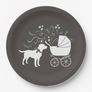 Labrador Dog Theme Baby Shower Gender Neutral Paper Plate