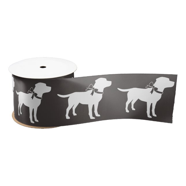 Labrador Dog Theme Baby Shower Gender Neutral Satin Ribbon (Spool)