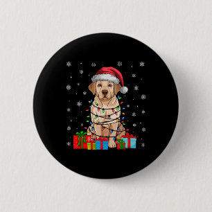 Labrador Dog Ugly Xmas Lights Santa Labrador Dog C 6 Cm Round Badge