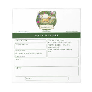 Labrador Dog Walk Report Form Custom Notepad