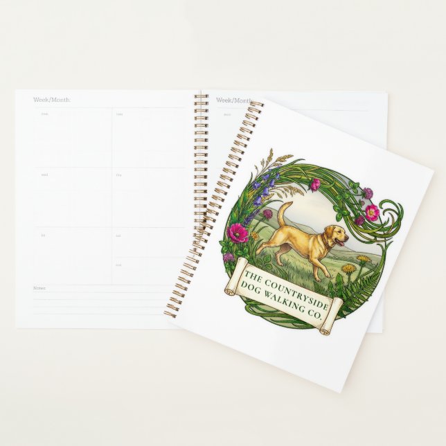 Labrador Dog Walker Custom Diary Planner (Display)