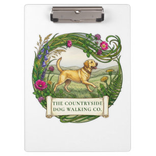 Labrador Dog Walker Custom Logo Clipboard