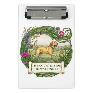 Labrador Dog Walker Custom Logo Mini Clipboard
