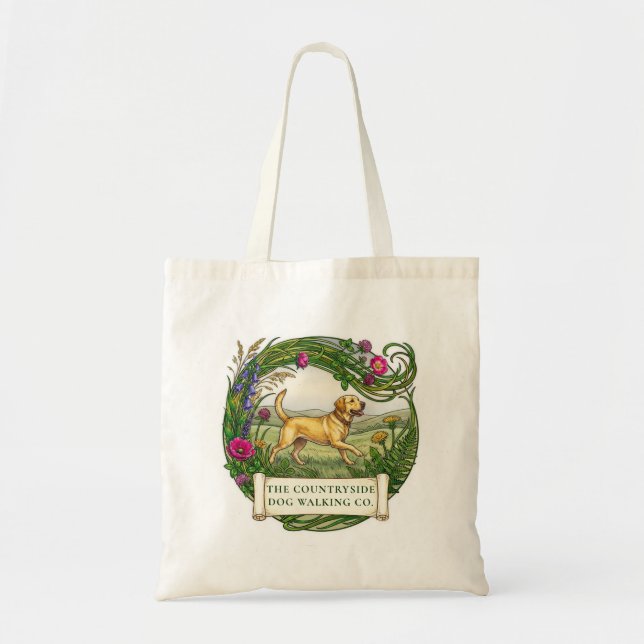 Labrador Dog Walker Custom Logo Tote Bag (Front)