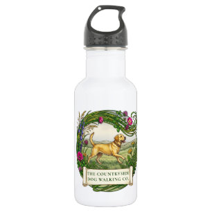 Labrador Dog Walker Custom Logo Water Bottle