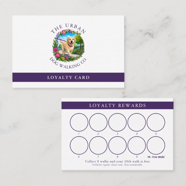 Labrador Dog Walker Custom Loyalty Card (Front/Back)