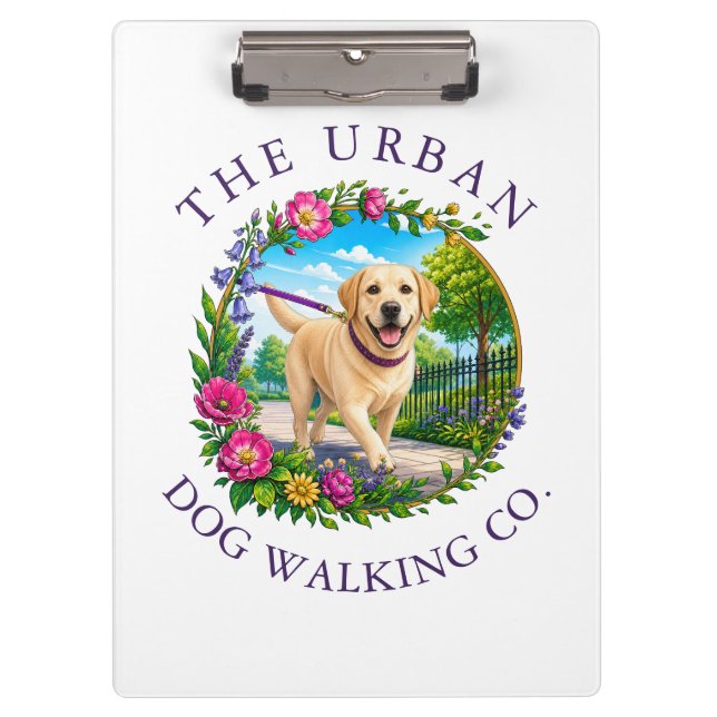Labrador Dog Walker Trainer Clipboard (Front)