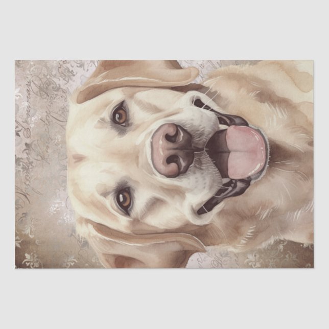 Labrador Dog Watercolor Tissue Paper (Front)