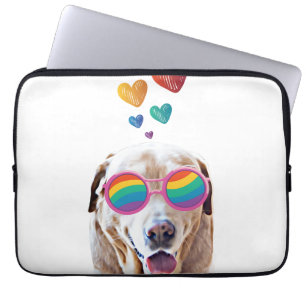 Labrador Dog with Hearts Valentine's Day Laptop Sleeve