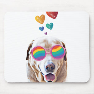 Labrador Dog with Hearts Valentine's Day Mouse Mat