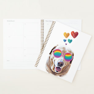 Labrador Dog with Hearts Valentine's Day  Planner