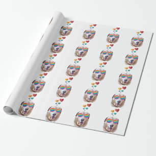 Labrador Dog with Hearts Valentine's Day Wrapping Paper