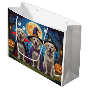 Labrador Dogs Pumpkin Halloween Funny  Large Gift Bag