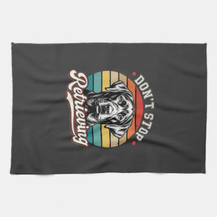 Labrador Don't Stop Retrieving Retro Dog Tea Towel