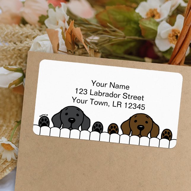 Labrador Duo Watching You Return Address Label (Labrador Duo Watching You design Return Address Labels for Labrador Owners.  Personalized.)