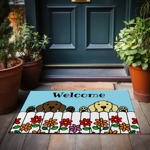 Labrador Duo Watching You Welcome Doormat