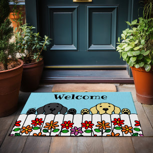 Labrador Duo Watching You Welcome Doormat