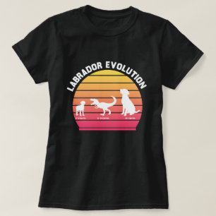 Labrador Evolution Funny White Silhouette Sunset  T-Shirt