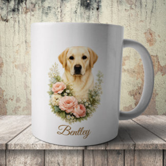 Labrador Floral Portrait Coffee Mug