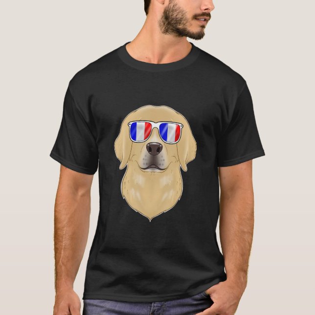 Labrador France Sunglasses I French Flag T-Shirt (Front)