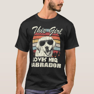 Labrador Girl Cool Vintage Retro For Dog Mum T-Shirt