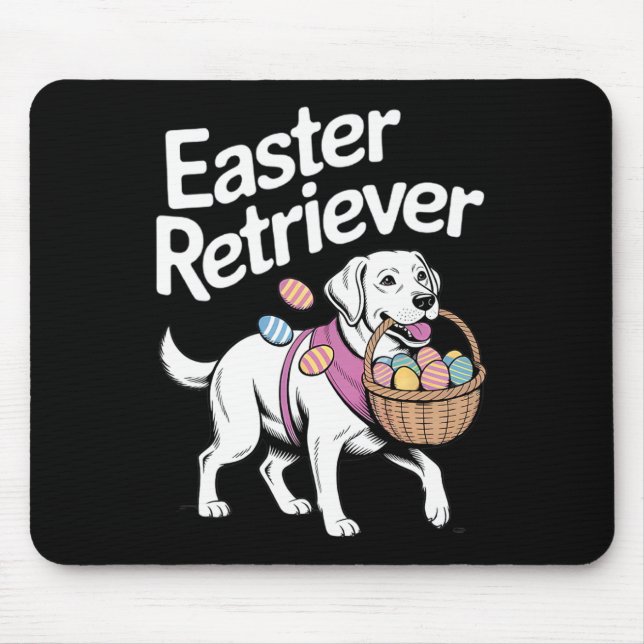 Labrador Golden Retriever Bunny Springs Eggs Easte Mouse Mat (Front)