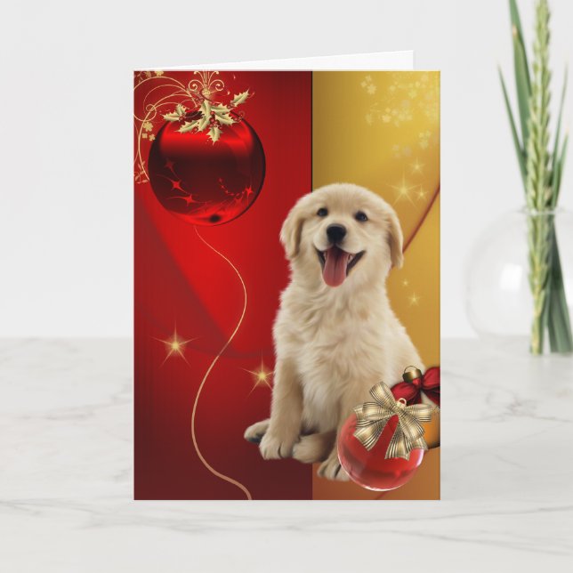 Labrador Golden Retriever Christmas Cards (Front)