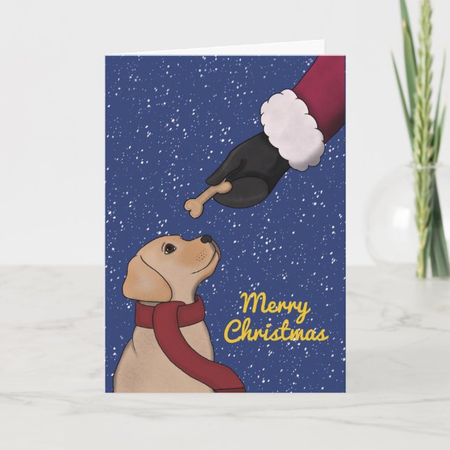Labrador Golden Retriever Dog Christmas Holiday Card (Front)