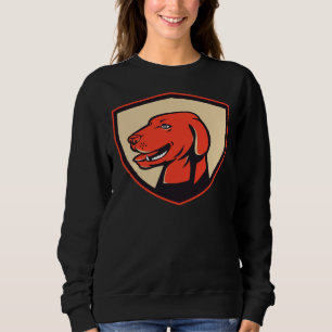 Labrador Golden Retriever Dog Head Shield Retro Sweatshirt