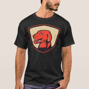 Labrador Golden Retriever Dog Head Shield Retro T-Shirt