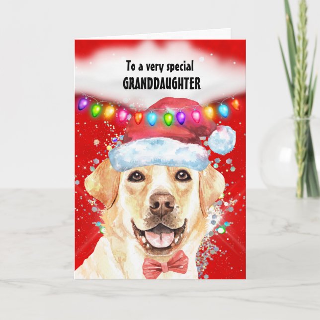 Labrador granddaughter Christmas wishes Santa Card (Front)