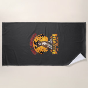 Labrador Halloween Grandma Dog Design_1 Beach Towel