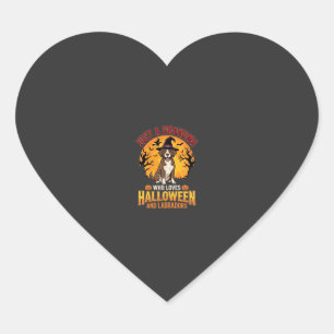 Labrador Halloween Grandma Dog Design_1 Heart Sticker