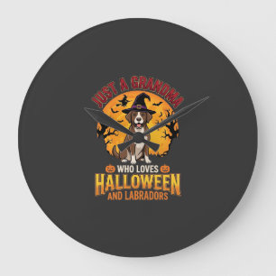 Labrador Halloween Grandma Dog Design_1 Large Clock