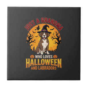 Labrador Halloween Grandma Dog Design_1 Tile