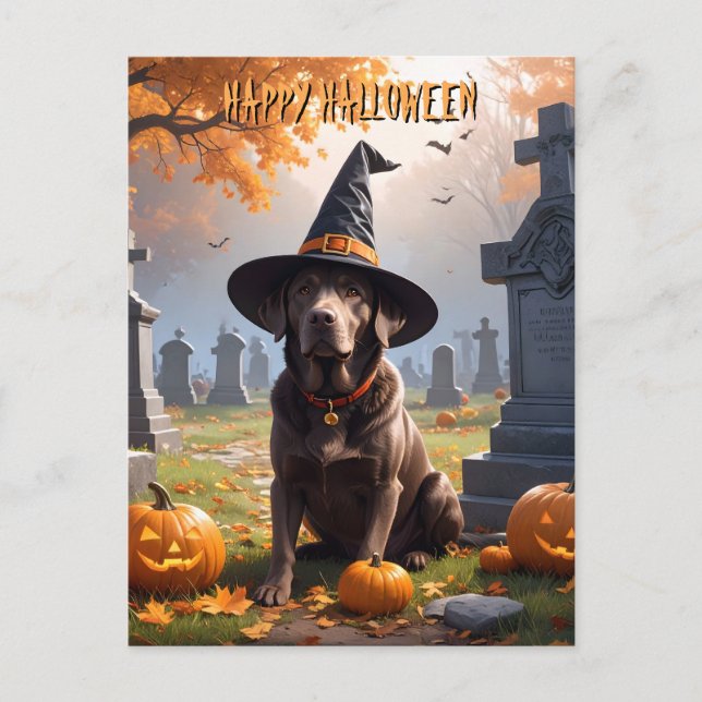 Labrador Halloween Holiday Postcard (Front)