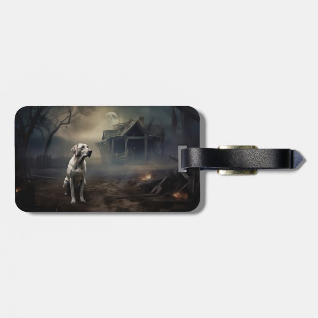 Labrador Halloween Scary Luggage Tag (Back Horizontal)