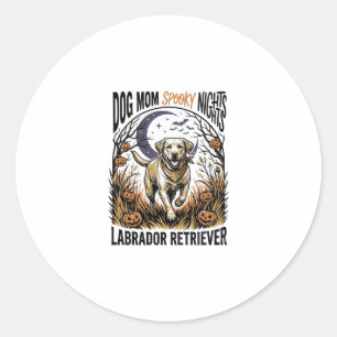 Labrador Halloween Shirt Vintage Dog Mum Graphic_1 Classic Round Sticker