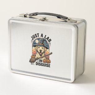 Labrador Halloween Shirt Vintage Witch Dog Costume Metal Lunch Box