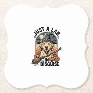 Labrador Halloween Shirt Vintage Witch Dog Costume Paper Coaster