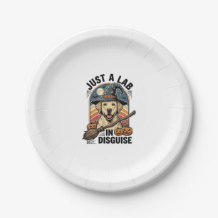 Labrador Halloween Shirt Vintage Witch Dog Costume Paper Plate