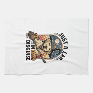 Labrador Halloween Shirt Vintage Witch Dog Costume Tea Towel
