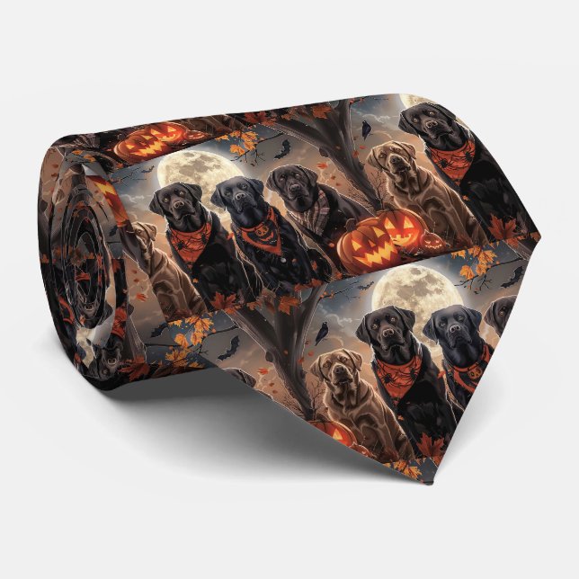 Labrador Halloween Spooky Tie (Rolled)