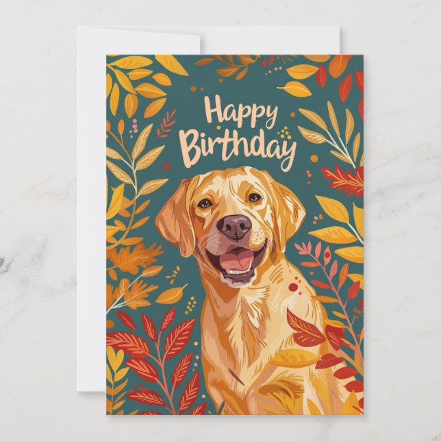 Labrador Happy Birthday Holiday Card (Front)