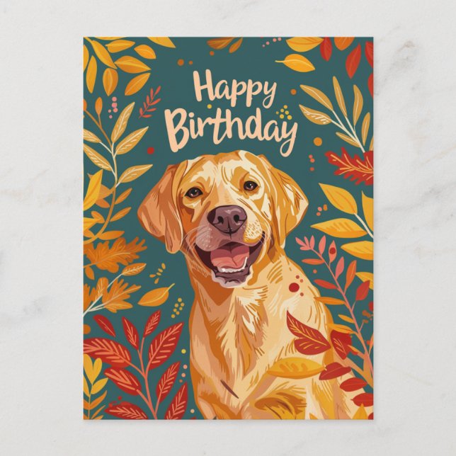 Labrador Happy Birthday Postcard (Front)